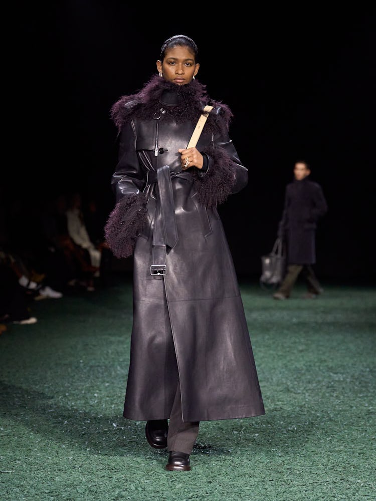 a look from burberry fall 2024 collection shown at london fashion week