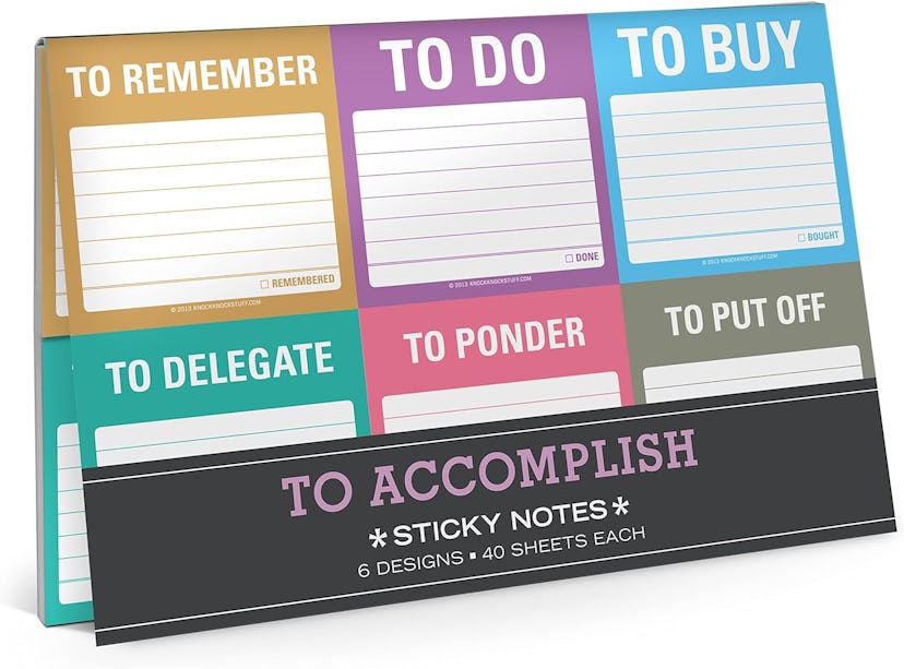 Knock Knock To Accomplish Sticky Notes Packet