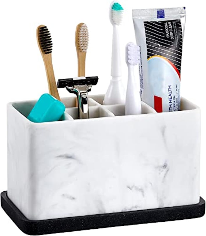 zccz Marble-Look Toothbrush Holder