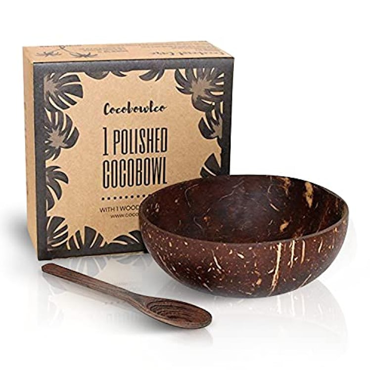 COCOBOWLCO Coconut Bowl & Wooden Spoon Set