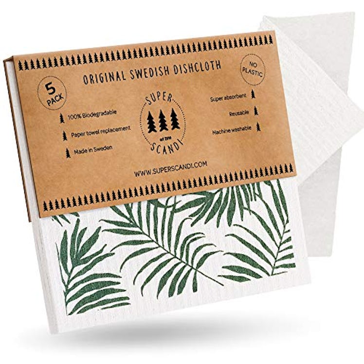 SUPERSCANDI Palm Tree Swedish Dishcloths (5-Pack)