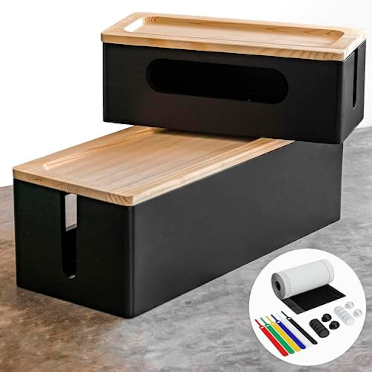 NATURE SUPPLIES Wood Cable Management Box (2-Pack)