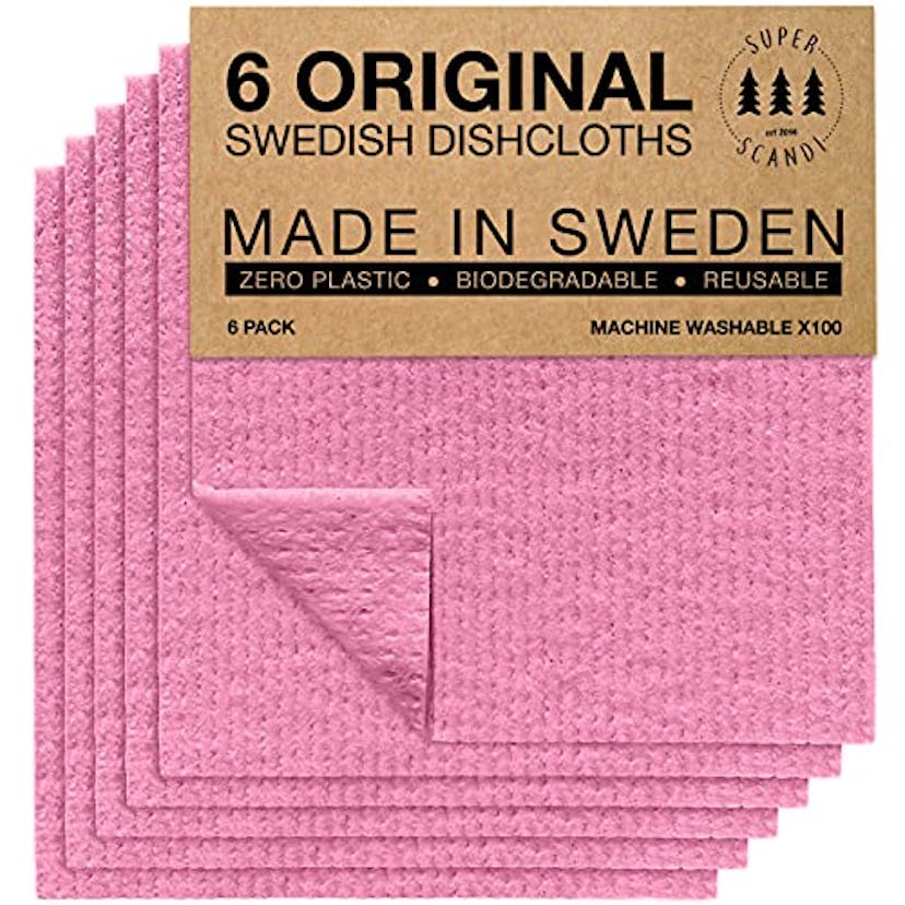 SUPERSCANDI Reusable Swedish Dishcloths (6-Pack)