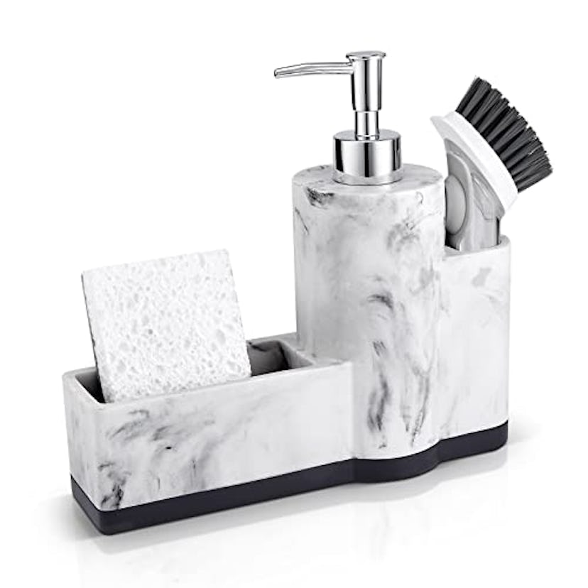 Zccz Soap Dispenser With Sponge & Brush Holder