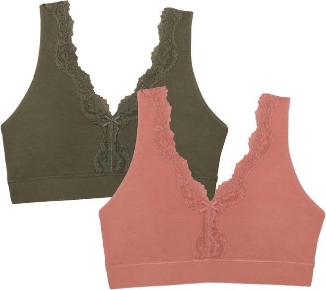 Fruit of the Loom Wireless Cotton Bralettes (2-Pack)