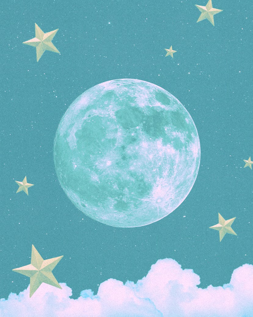 a picture of the moon with some stars