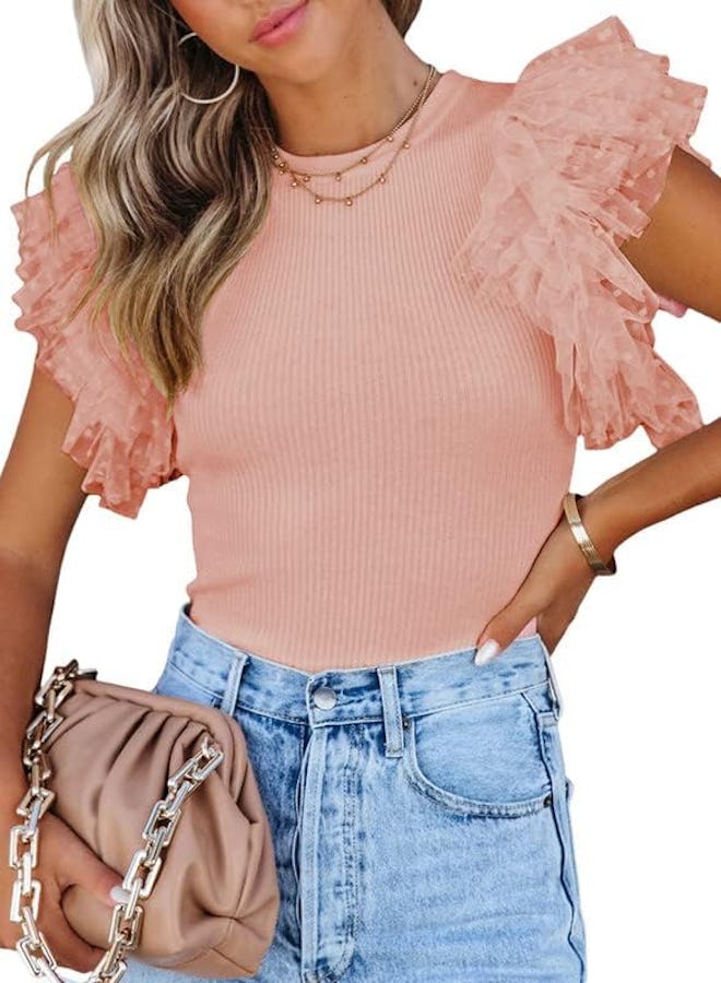 SHEWIN Butterfly Sleeve Top