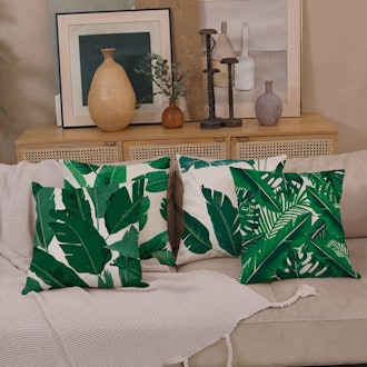 Wilproo Tropical Leaves Throw Pillow Covers (4-Pack)