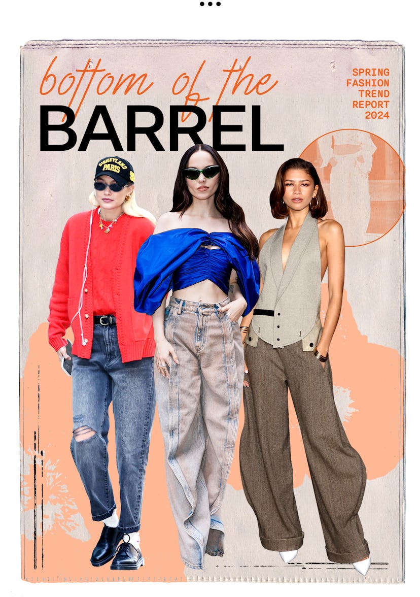spring 2024's barrel jeans fashion trend