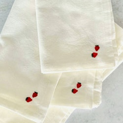 Petite Strawberry Cloud Chambray Cloth Napkins