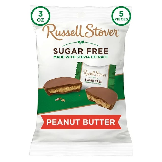russell stover sugar-free peanut butter cups, a sweet snack for gestational diabetes