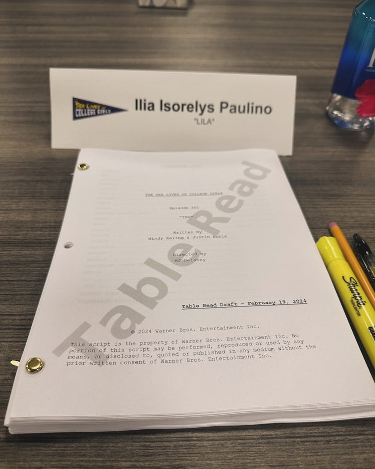 'Sex Lives of College Girls' Season 3 had its first table read in February 2024.