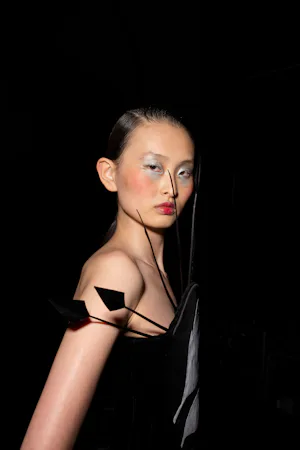 Sleek hair at Harris Reed.