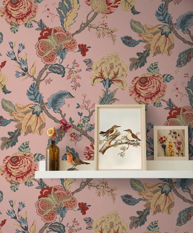 NextWall Kianna Jacobean Floral Peel and Stick Wallpaper 