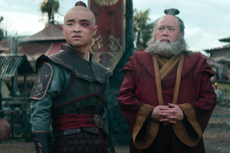 Dallas Liu as Prince Zuko, Paul Sun-Hyung Lee as Iroh in Avatar: The Last Airbender