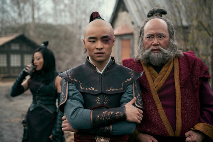 Arden Cho, Dallas Liu, and Paul Sun-Hyung Lee in Avatar: The Last Airbender
