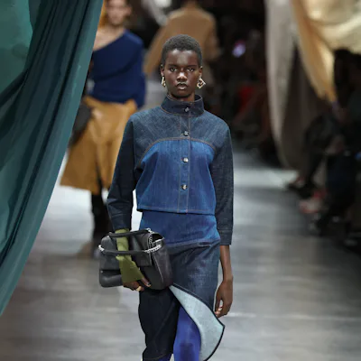 A model walks the runway at the Fendi fashion show during the Milan Fashion Week Womenswear Fall/Win...