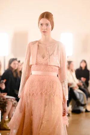 Braided updos at Bora Aksu.