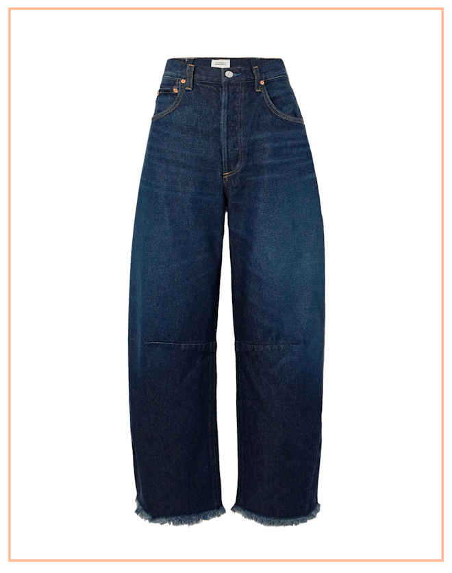 Citizens of Humanity Horseshoe Frayed High-Rise Wide-Leg Jeans
