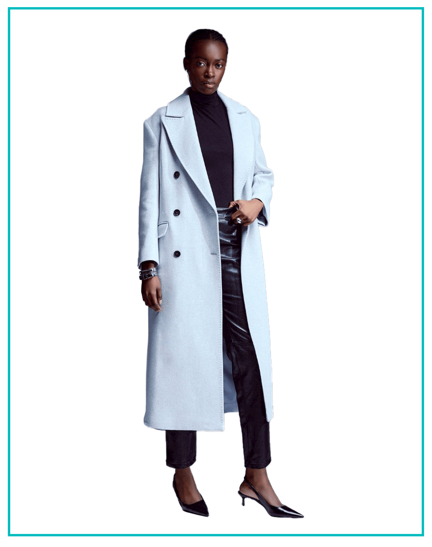 Italian Manteco Wool Blend Double Breasted Coat