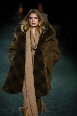 A flushed glow at Burberry.