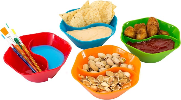 Jarratt Industries Double Dipper Chip and Dip Bowls (4-Pack)