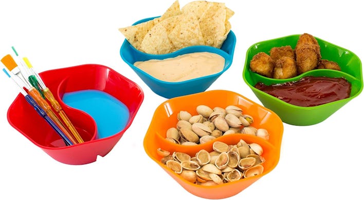Jarratt Industries Double Dipper Chip and Dip Bowls (4-Pack)