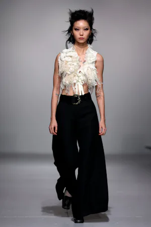 Yuhan Wang model with smoky eye makeup