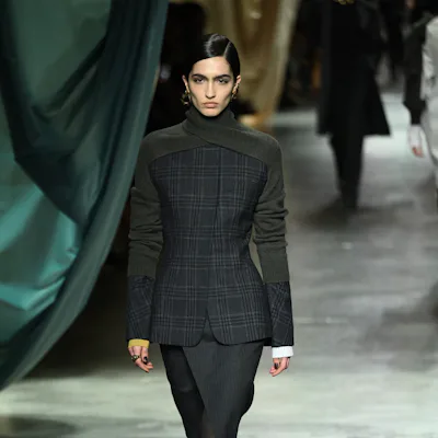 A model walks the runway at the Fendi fashion show during the Milan Fashion Week Womenswear Fall/Win...
