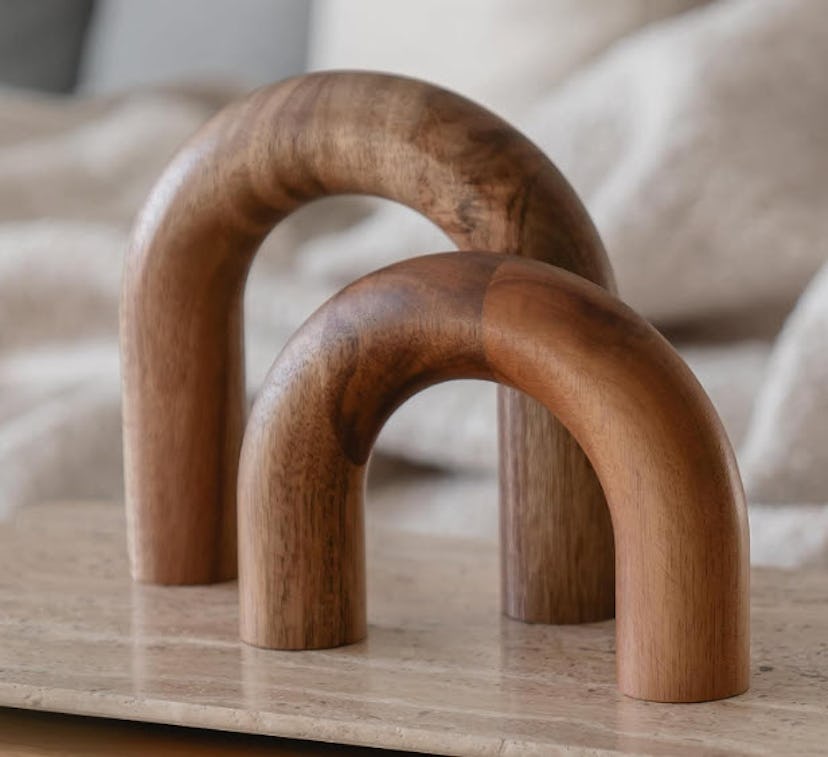 PEAKOLY Wood Arch Bookshelf Decor