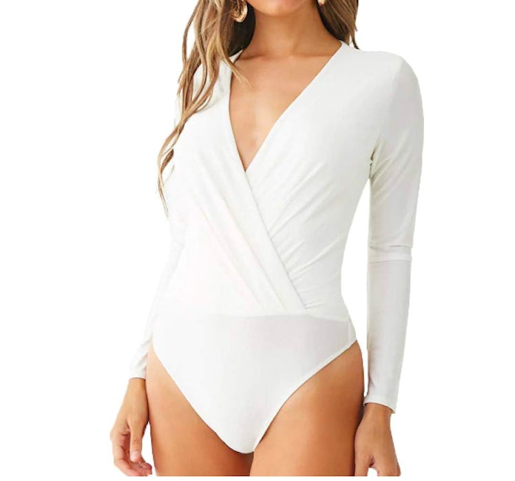 LINMON Ruched V-Neck Bodysuit