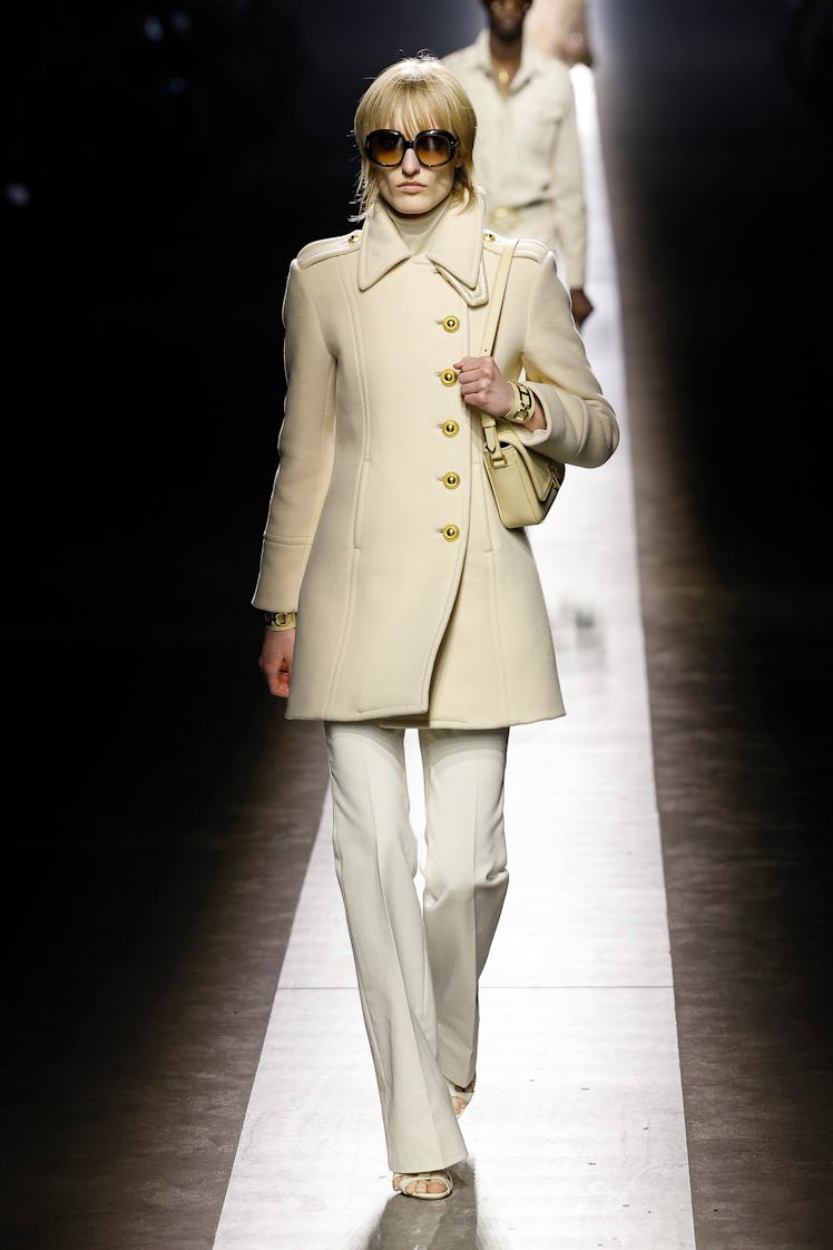 A model walks the runway at the Tom Ford fashion show during the Milan Fashion Week Womenswear Fall/...