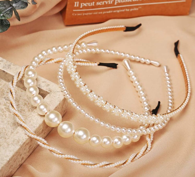 BEAYFILY Pearl Fashion Headbands (4-Pack)