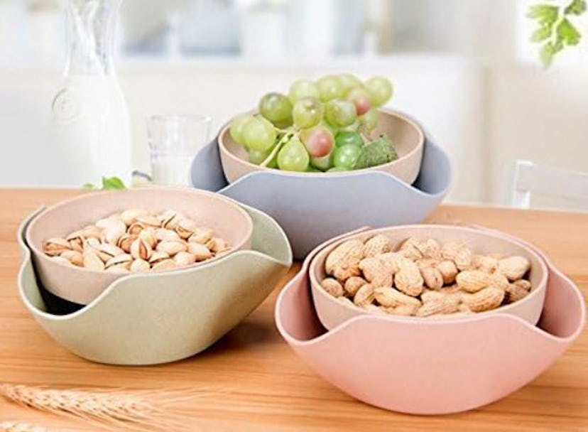 Bamboo's Grocery Double Dish Snack Bowl