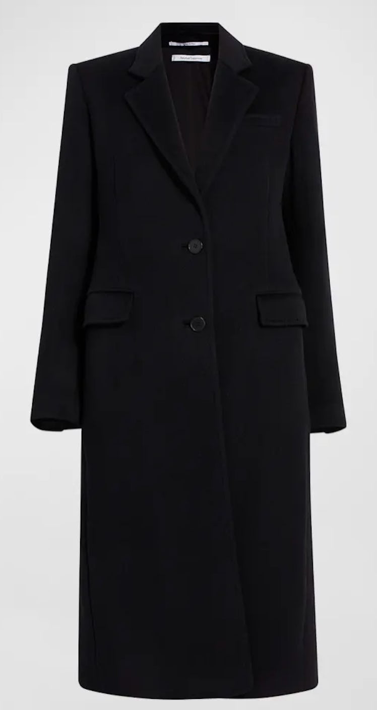 black cashmere wool blend coat