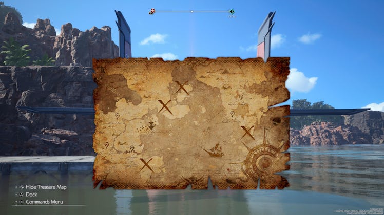screenshot of Pirate's Treasure Map in Final Fantasy 7 Rebirth