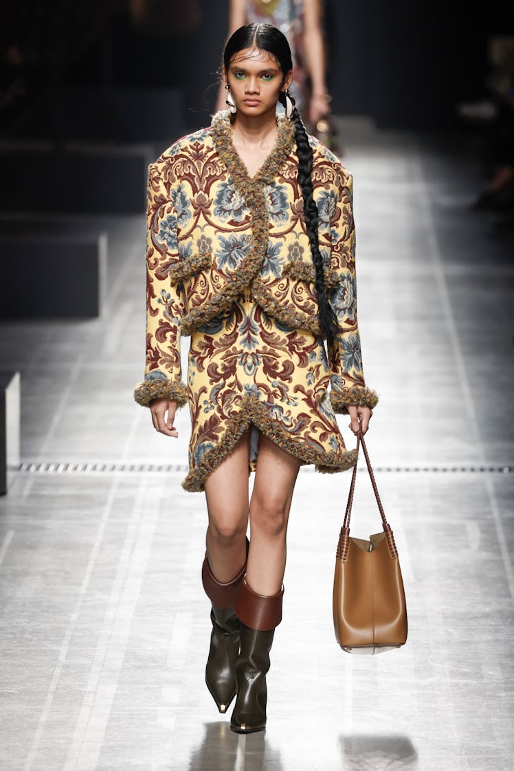 A model walks the runway during the Etro Ready to Wear Fall/Winter 2024-2025 fashion show as part of...