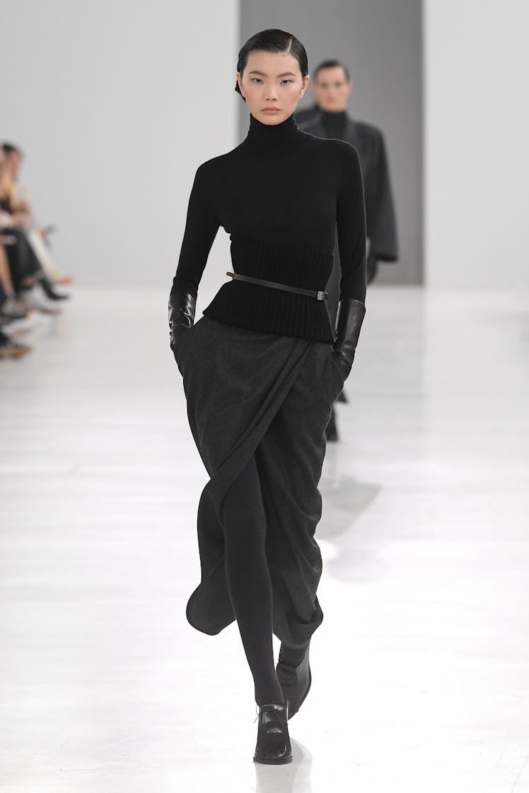 Model on the runway at Max Mara RTW Fall 2024 as part of Milan Ready to Wear Fashion Week held on Fe...