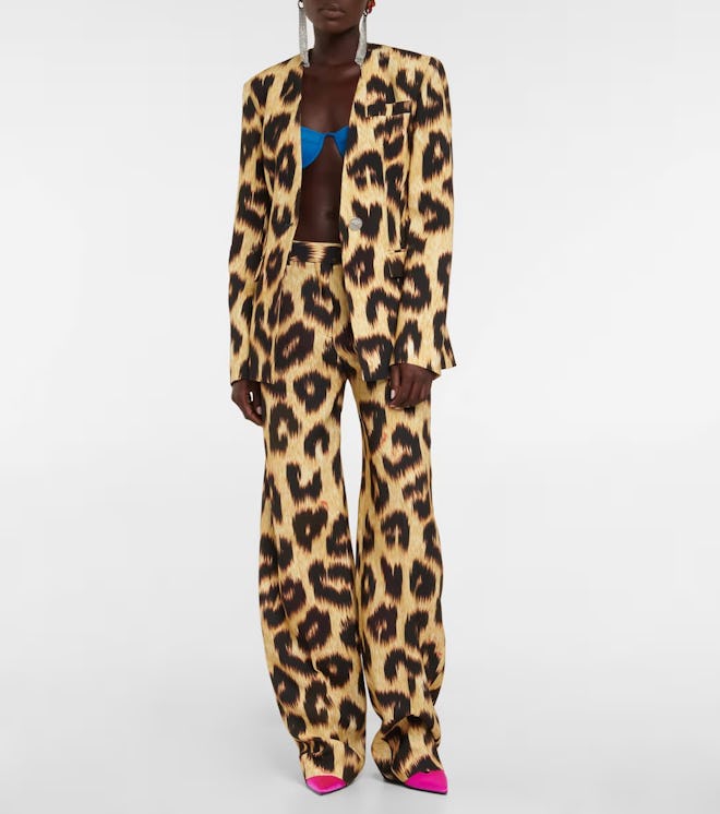 High-Rise Leopard-Print Pants