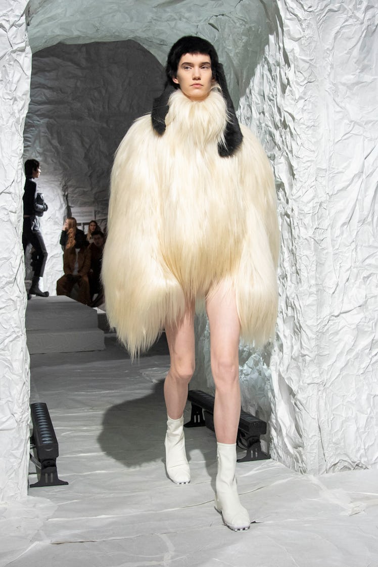a look from marni's fall 2024 collection shown at milan fashion week