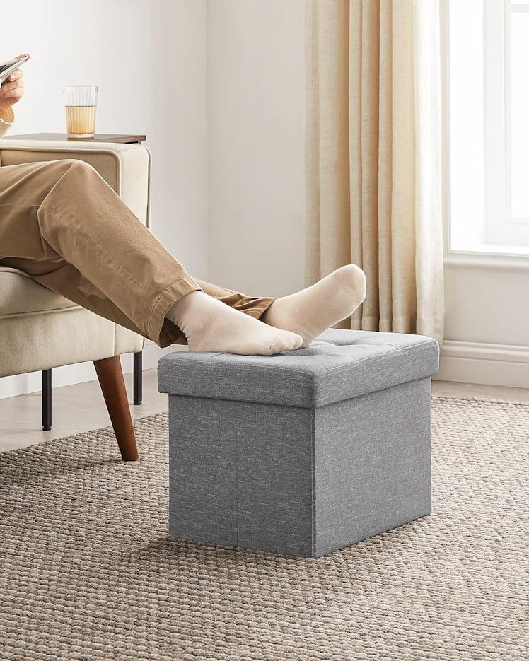 SONGMICS Small Folding Storage Ottoman