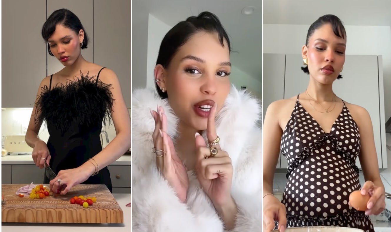 Screenshots from Nara Smith's TikTok videos. 