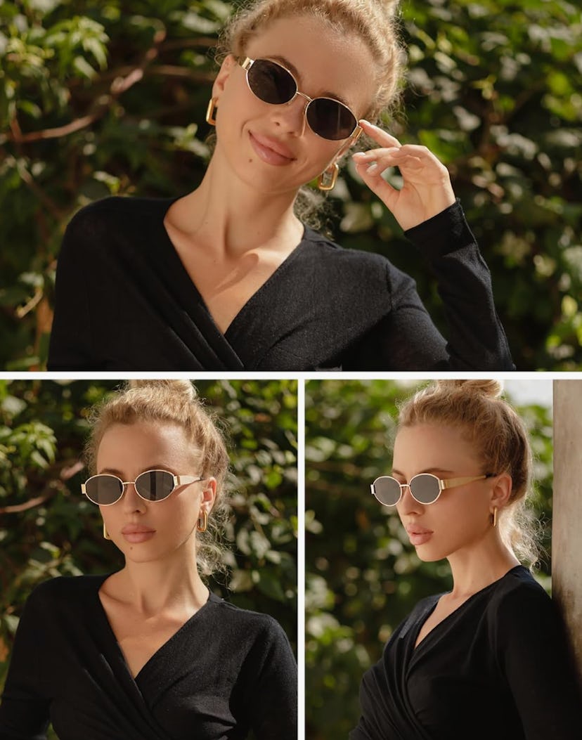 SOJOS Retro Oval Sunglasses