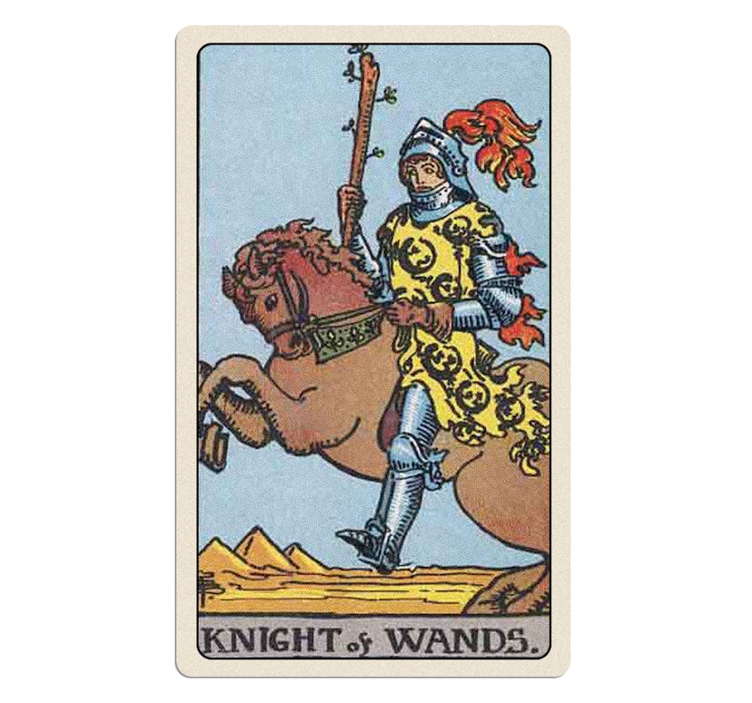 The Knight of Wands is part of your March 2024 tarot card reading.
