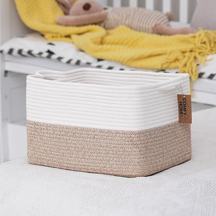 COMFY-HOMI Cotton Rope Woven Basket