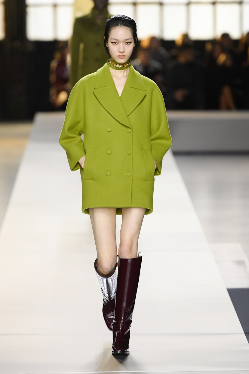 A model walking the runway at Gucci