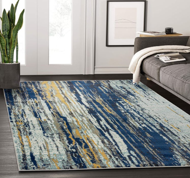 Abani Rugs Blue & Yellow Painted Pattern Area Rug