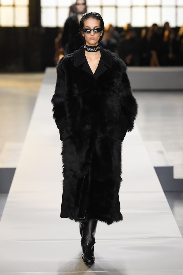 Model on the runway at Gucci RTW Fall 2024 as part of Milan Ready to Wear Fashion Week held on Febru...