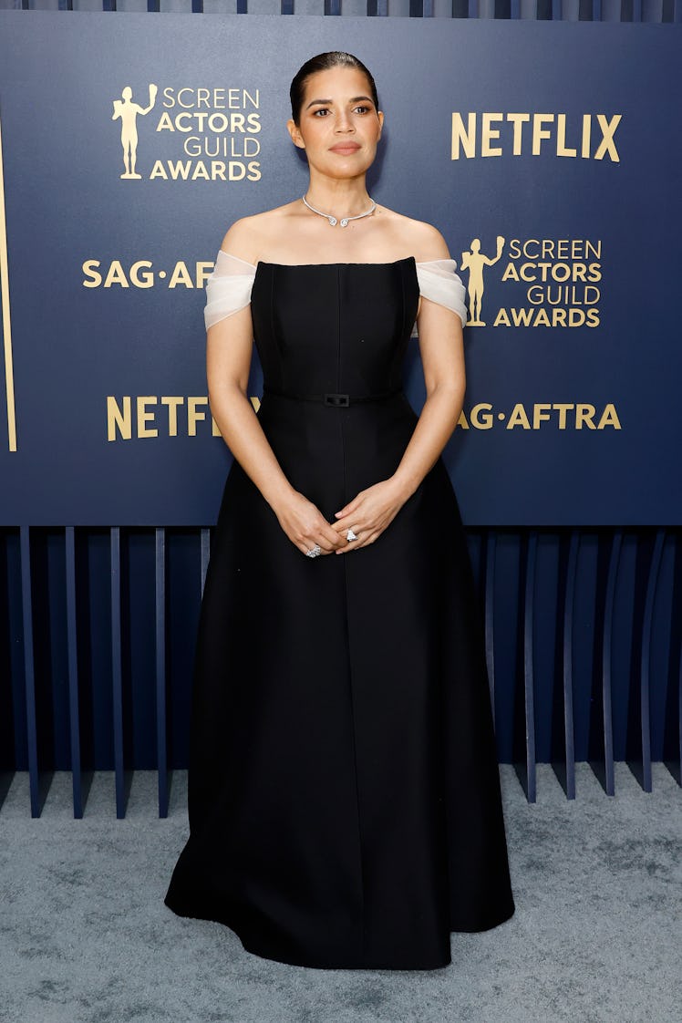 America Ferrera attends the 30th Annual Screen Actors Guild Awards at Shrine Auditorium and Expo Hal...
