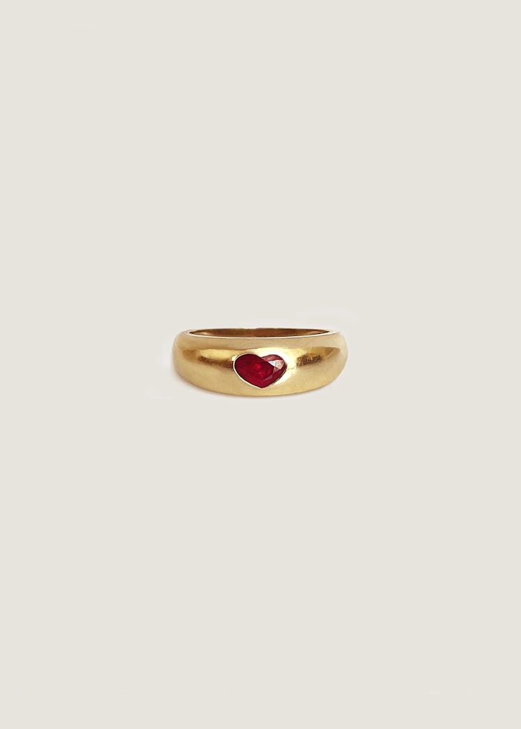 Baby Kay Heart Dome Ring Ruby